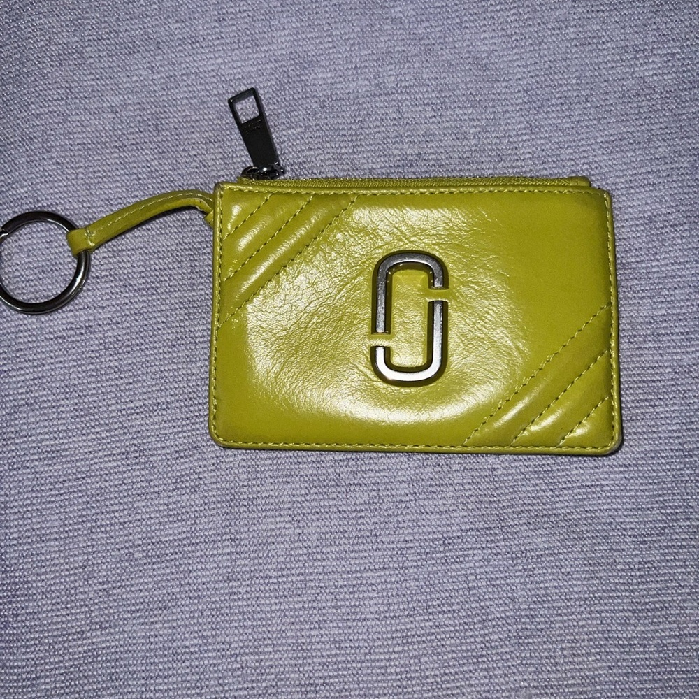 Marc Jacobs Chartreuse key/ card holder